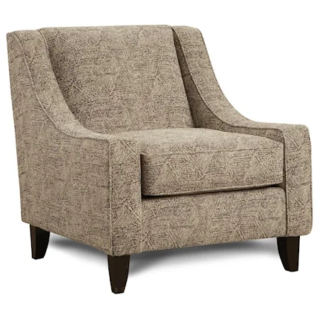 Contemporary Accent Chair with Sloping Track Arms